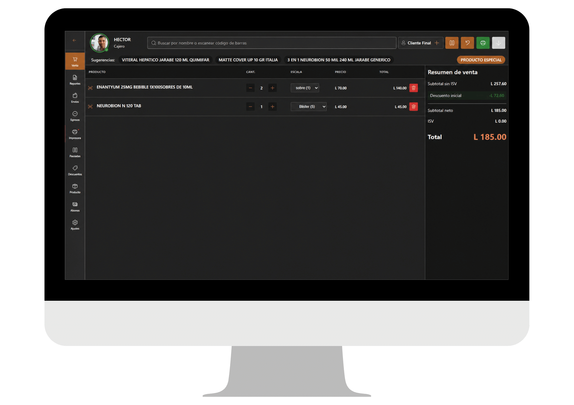 Paynyk — Caja en desktop